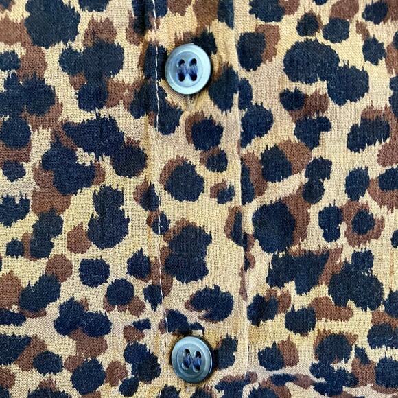Madewell Balloon-Sleeve Button-Up Top in Painted Leopard Lightweight Sz S - Picture 15 of 16